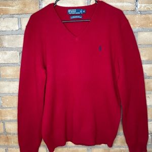 Men’s Polo by Ralph Lauren 100% Lamb’s Wool V-neck Sweater Vintage